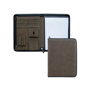 Carpeta de archivos con cremallera A4 ejecutiva Carpeta de presentación de cuero PU <span class=keywords><strong>para</strong></span> hombres y mujeres - Product Image 1