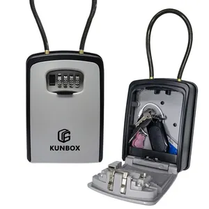 XL 검정 회색 은 색깔 여분 큰 수용량 저장 공간 휴대용 자물쇠 상자 수갑 통제 차 열쇠 FOB 열쇠 로커