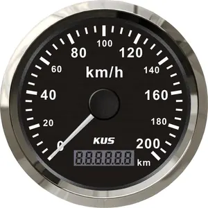 בסיטונאות חיישן דיגיטלי מד מהירות-KUS GPS אופנוע מנוע צעד מד מהירות 0-200 KM/H מהירות מד עם GPS חיישן תאורה אחורית 85mm