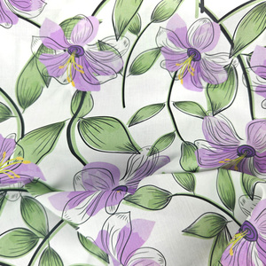 Tissu en coton imprimé numérique floral personnalisé en gros, tissu en coton doux imprimé de fleurs - Product Image 2