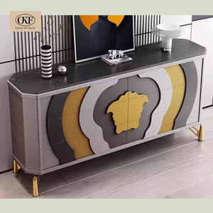 OKF Mobile da Pranzo Pieghevole <span class=keywords><strong>in</strong></span> <span class=keywords><strong>Legno</strong></span> Massello, Design Moderno e Minimalista di Lusso, 4 Cassetti per Salotti di Alta Gamma - Product Image 4