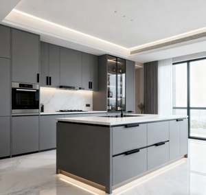 Armoires de cuisine personnalisées imperméables en MDF, style shaker, avec portes et tiroirs à fermeture douce, installation facile, armoires de cuisine en bois - Product Image 4