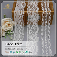 Fabricant de dentelle en nylon raschel florale pour lingerie, vêtements de mariée et bordures de chemisiers