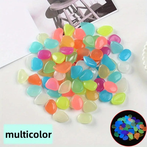 50 pierres lumineuses pour aquarium, décoration de <span class=keywords><strong>jardin</strong></span>, pierres artificielles fluorescentes, pierres d'oie colorées qui brillent dans le noir - Product Image 5