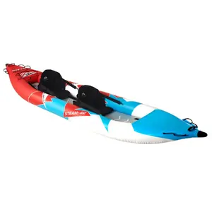 Bote inflable de remos portátil personalizado para 2 personas, canoa, pesca, kayak, barco rígido, punto de caída, kayak individual