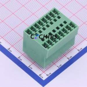 KF2EDGVH-3.5-2*8P Plug-in Terminal Block Through hole,P=3.5mm Connector Board-to-Board / Socket - Closed 2x8P 3.5mm Green - Product Image 1