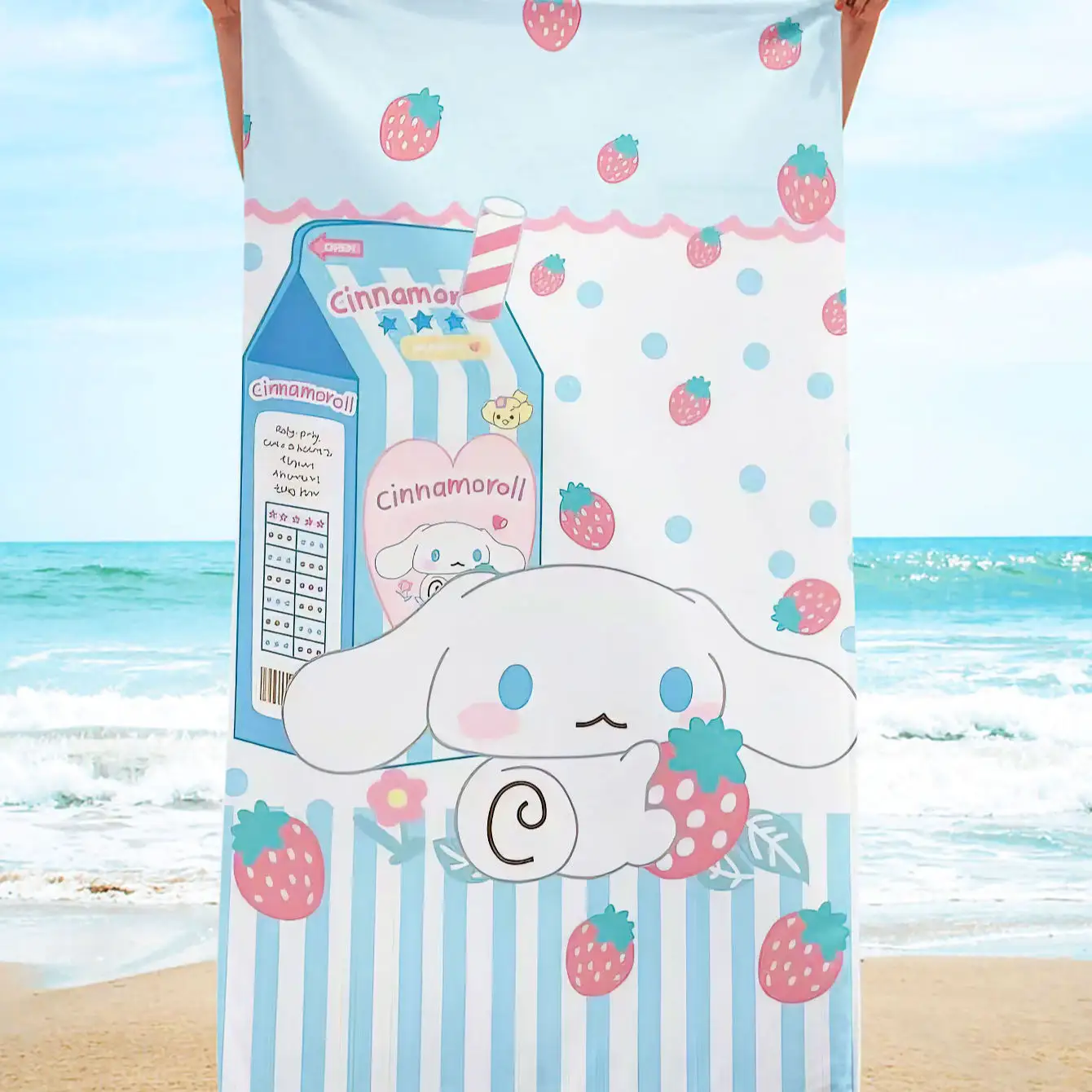 Custom Your Own Cartoon Cute Beach Towel Polyester Comfortable Digital Sublimation Beach Towel