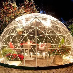 Carpa de cúpula geodésica de Pvc transparente grande de 3M-60M de diámetro personalizada para eventos