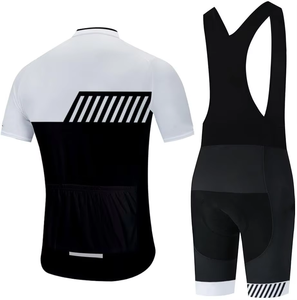 カスタマイズされた男性用クイックドライゲルスポンジパッド入りサイクリングジャージーセット通気性半袖バイクスーツスポーツ用サイクリングビブ付き - Product Image 2