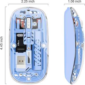 Souris optique transparente sans fil, souris sans fil transparente mince, souris Bluetooth - Product Image 3