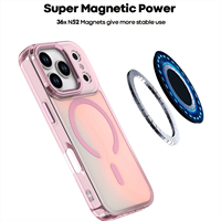 Kedatangan Baru Casing Ponsel Magnetik Bingkai Warna Transparan Bergradasi Akrilik TPU Modis untuk Iphone 17 Pro Max.