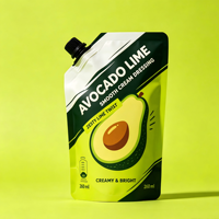 Sachet Doypack Premium en PE liquide pour vinaigrette, remplissable à froid, avec bec verseur et bouchon à vis