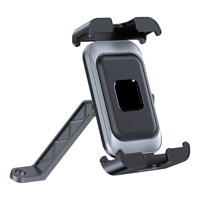 Support de téléphone pour moto à double verrouillage, rotation à 360°, antidérapant, support de téléphone pour vélo, anti-vibration, support de téléphone pour scooter