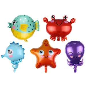 Cute Marine Life Balloons Starfish Sea Horse Crab Dolphin Octopus Foil Balloon Party Decoration