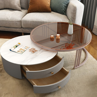 Table basse scandinave en dalle de roche, nouvelle table de salon, table basse d'appoint en métal doré de luxe pour canapé.