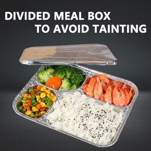 Bandeja de lámina rectangular resistente al microondas engrosada a prueba de fugas con tapa esencial para acampar al aire libre y picnics. - Product Image 4