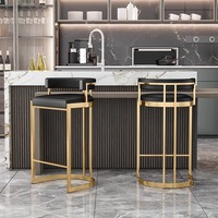 Tabouret de bar de luxe léger-Chaise haute de style café moderne avec dossier pour usage domestique et commercial