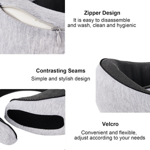 Ensemble d'oreillers de voyage confortables Jiyimei, oreiller cervical en mousse à mémoire de forme en forme de U, 100% polyester, impression jet d'encre 60, simplicité moderne - Product Image 4