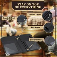 Buku Server untuk Pelayan, Organizer Buku Server Deluxe dengan Sudut Logam yang Kokoh, Organizer Buku Pelayan