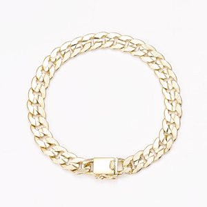 14K настоящий позолоченный браслет pulsera hombre, массивные звенья с алмазной огранкой, рок-браслет, кубинский браслет для мужчин в стиле Майами хип-хоп - Product Image 3