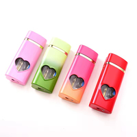 Briquet à gaz transparent personnalisé en forme de cœur, résistant au vent, flamme rouge, rechargeable au butane pour cigarettes