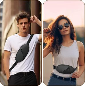 Bolso Bandolera, Riñonera, Bolso de Pecho con Doble Bolsillo, Resistente al Agua, Cinturón para Correr, Porta Teléfono para Mujeres y Hombres - Product Image 6