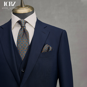 Costume de cérémonie bleu <span class=keywords><strong>marine</strong></span> pour homme, style coréen professionnel, coupe ajustée, idéal pour les banquets et les occasions formelles - Product Image 3