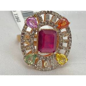 Nouvelle bague de luxe MALTI SHAPHIRE, RUBIS, en argent sterling 925, cadeau, fête, mariage, fiançailles, cérémonies religieuses, événements - Product Image 1