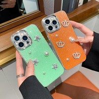 Coque de téléphone antichoc à paillettes motif éléphant pour 17 Pro Max, étui de protection en TPU avec protection d'appareil photo, design animalier, emballage OPP