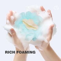 Ventouse Luffa Éponge Bain Maille Pouf Double Face Exfoliant Corps Silicone Brosses À Récurer