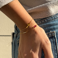 Bracelet en acier inoxydable 18 carats Wanxing avec breloque croix et zircon pour femme, accessoires de mode