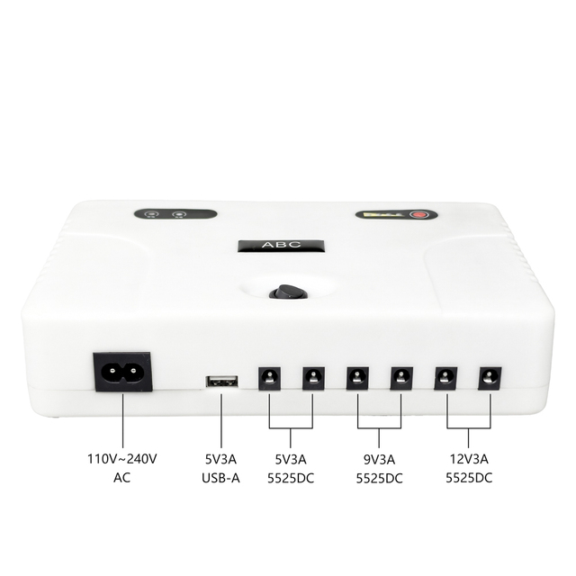 5V/9V/12V 3A DC Output 110~240V AC Input 88.8Wh Lithium Battery Single Phase Mini Online UPS for WiFi Router DVR CCTV Camera