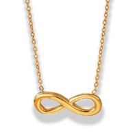 Kalung Liontin Simbol Infinity untuk Pakaian Kerja Minimalis & Hadiah Pasangan Perhiasan Baja Titanium Anti-Kusam Grosir