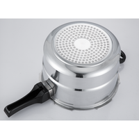 Casserole à pression en aluminium de 18 cm/3 L, design anti-explosion, résistante à la chaleur, poignée en bakélite noire, extérieur poli