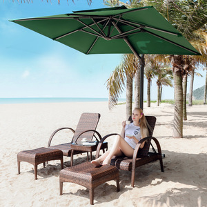 Lettino Prendisole Moderno da Esterno per Piscina, Sdraio da Giardino, Villa, Impermeabile, Anti-UV, in Rattan, per Spiaggia - Product Image 2