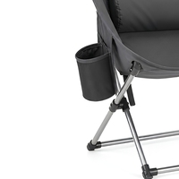 Chaise pliante légère en aluminium pour le camping en plein air avec porte-gobelet, siège de loisirs portable