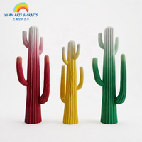 Sculpture en fibre de verre en forme de cactus, éclairage féérique décoratif, ambiance vacances relaxantes pour maisons d'hôtes, hôtels et villas