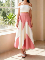 Nouvelle Collection Automne 2025 – Robe Longue en Satin Imprimé Géométrique Style Européen et Américain Chic et Unique, Coupe Trapèze, Lavable, Luxe Léger