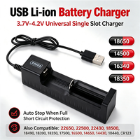 Chargeur de batterie Li-ion USB, sortie 4,2 V, chargeur intelligent universel pour batterie lithium rechargeable 3,7 V 18650 14500 16340 18350