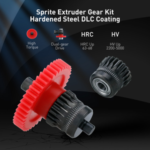 Kit d'engrenage à revêtement DLC en acier trempé amélioré à double engrenage pour Ender-3 S1/ S1 Pro/ S1 Plus/ <span class=keywords><strong>V3</strong></span> SE / <span class=keywords><strong>CR10</strong></span> Smart Pro - Product Image 2
