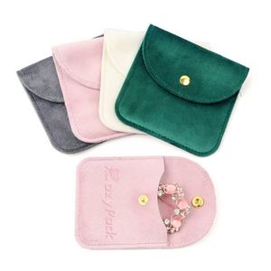 <b>Luxury</b> Velvet Snap Jewelry Pouch, Storage <b>Bag</b> for Ring Necklace Pendant, Wholesale Custom Logo <b>Gift</b> Packaging - Product Image 4