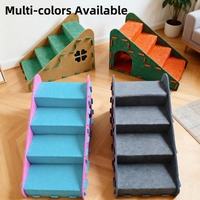Lit pour chat multifonctionnel de luxe écologique 2 en 1 avec échelle à côtés hauts, planche à gratter en feutre, rampe pour chat amovible