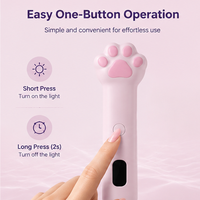 Lampe UV LED rechargeable 3W pour séchage de gel à ongles, motif patte de chat mignonne, lumière rouge, en plastique, pour usage domestique