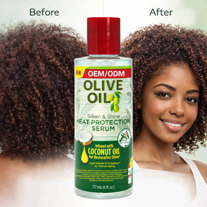 Suero protector de calor profesional para el cabello con aceite de oliva y coco, tratamiento antifrizz, defensa térmica y brillo nutritivo. - Product Image 3