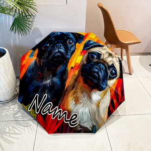 1 Parapluie Personnalisé avec Noms de Couple et Portrait d'Animal de Compagnie, Impression UV, Sans Minimum de Commande, Cadeau Idéal - Product Image 2
