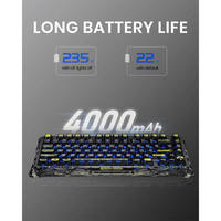 Teclado Mecánico Transparente GravaStar Mercury K1 Lite 75% Tri-Modo, Gasket, Hot Swappable, RGB, 4000mAh, para Juegos de PC