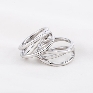 แหวนเหล็กไทเทเนียมทรงเรขาคณิตเครื่องประดับแฟชั่นสำหรับทุกเพศของขวัญ XYR0086 - Product Image 1