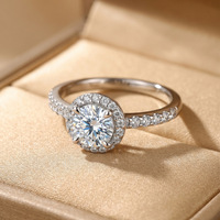 Bague de fiançailles en or 18 carats avec diamant de laboratoire taille brillant rond D VVS, pavé, certifiée IGI, bijoux de luxe pour mariée