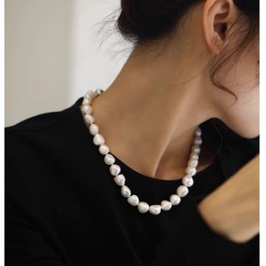 สร้อยคอมุกบาร็อคทรงคลาสสิก XL42-2 เม็ดใหญ่ น้ำจืด แสงเงาธรรมชาติ แท้ พร้อมสายคล้องคอ S - Product Image 4