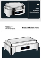 Casserole électrique Kun Tai 9L en acier inoxydable, réchaud buffet isolé, fonction anti-brûlure à sec, sans ajout d'eau, hôtels, restaurants